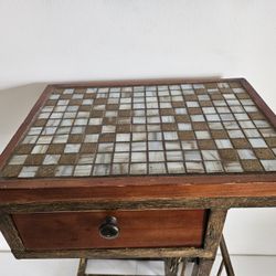 Marble End Table With Drawer