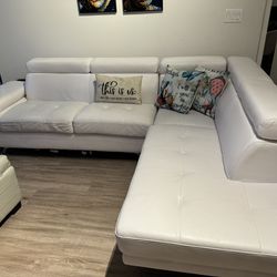 White leather Couch / Sectional