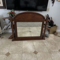 Rare Antique Wooden Mirror