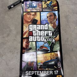 Grand theft auto poster . 28”x58” good condition .