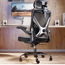 Ergonomic Office Chair - X-Shaped Computer Desk Chair Comfy, Gaming Chair, Office Chair with Lumbar Support, Mesh Office Chairs with Headrests, Desk C