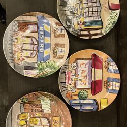Set of 4 Avon China "French Cafe" 6-1/8" Dessert Plates