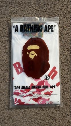 Pink Red & White bape tee