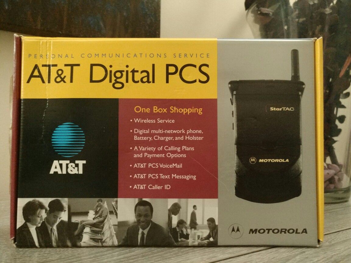 Motorola StarTAC ST7868W Black Cellphone (AT&T), Good Condition w/ Extras