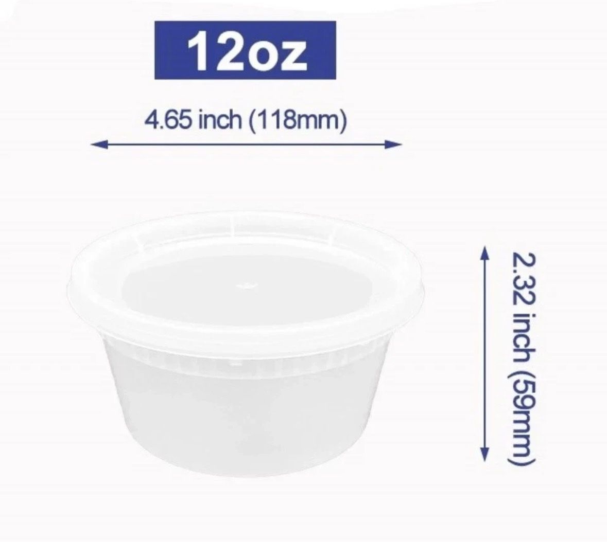 240PCS PER CARTON- 12oz PLASTIC FOOD/SOUP CONTAINER  WITH LID