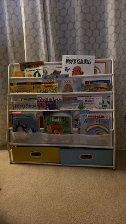 Kids bookshelf with books
