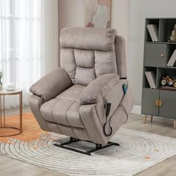 Brand New Recliner Sofa, Massage Chair With Electric And Heat Cushion, Hidden Cup Holder.