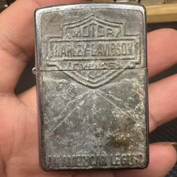 Genuine Zippo 2003 B Month US Version of The Chrome-Plated Flower Sand Harley Highway Sticker Lighter Original Liner Slight Wear And Tear
