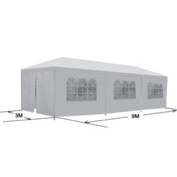 10 x 30 ft Canoppy Tent for Outdoor Celebrations with 6 Window Walls and 2 Zipper Walls 