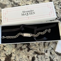 ALEXANDER MCQUEEN SILVER/PEWTER CHAIN MENS BRACELET NEW!Box w/Tags 2023 collection