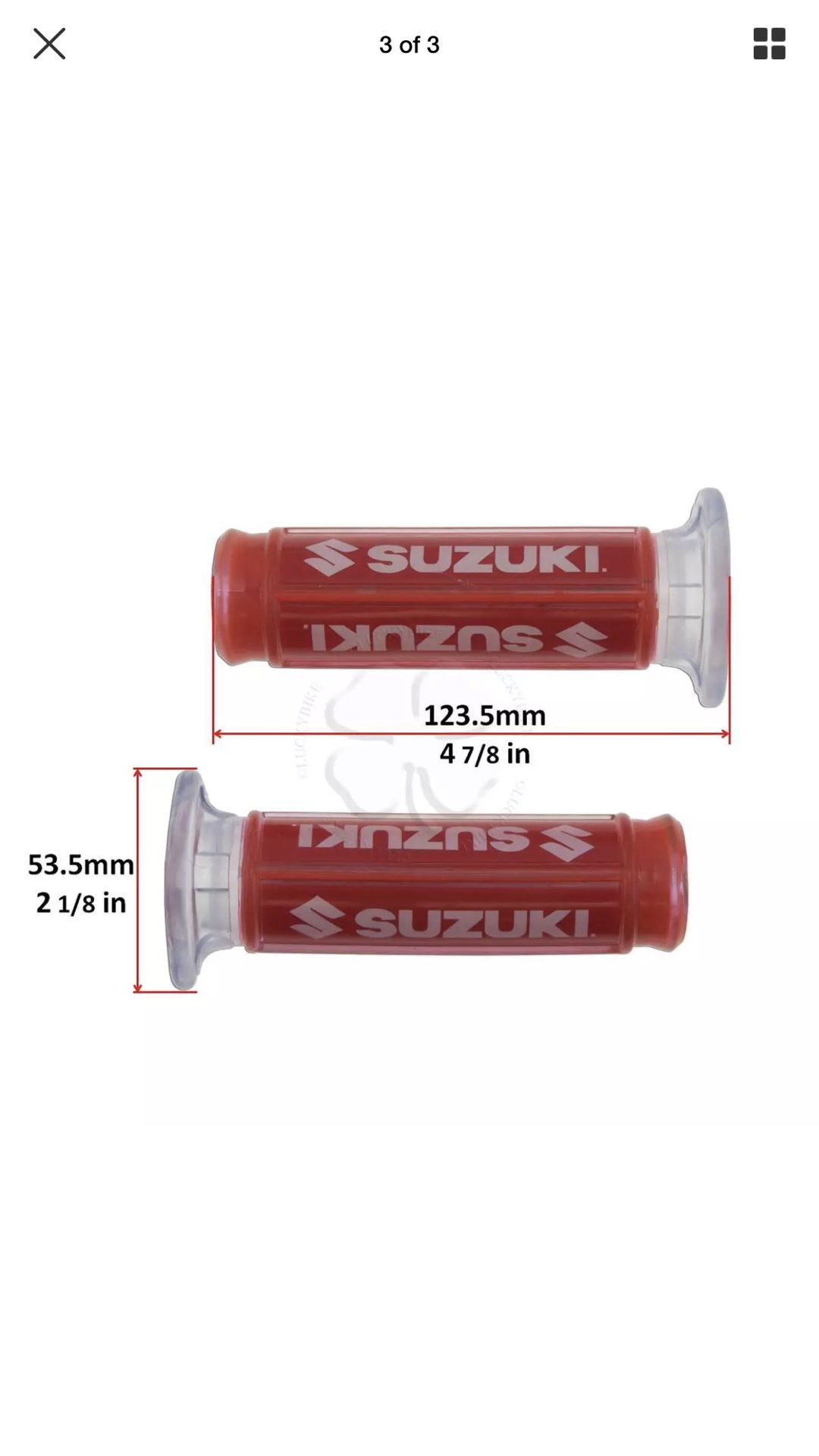 1 Pair - Red "Suzuki Logo” Grips
