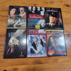 Titanic, Green Mile, Les Miserables, Schindler's List, Casanova, Zorro DVDs