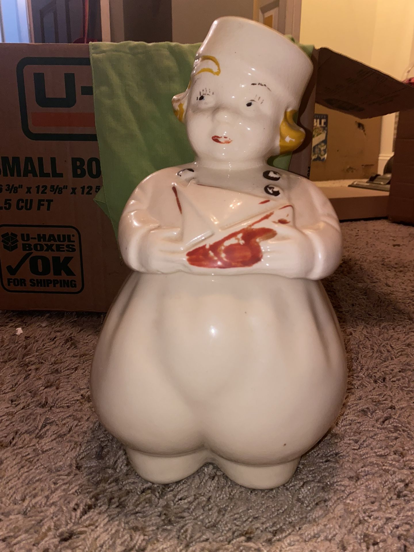 Sailor Boy Antique Cookie Jar, From The 1950’s, White
