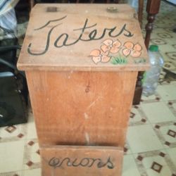 Vintage Wooden Potatoes Bin