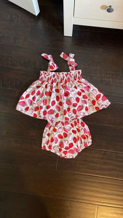 Baby Girl Strawberry Outfit