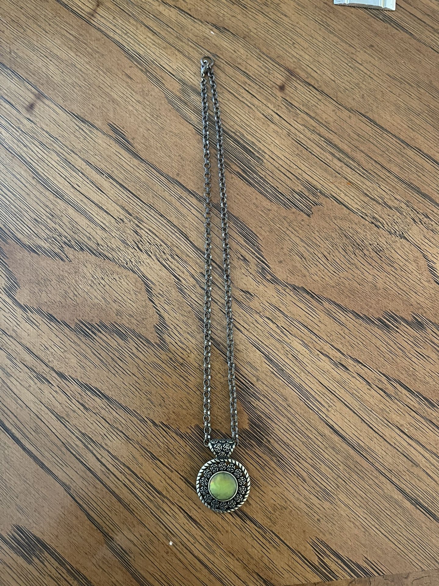 Lia Sophia Dark Bronze Colored Necklace with Pendant with Multicolored Stone in Center