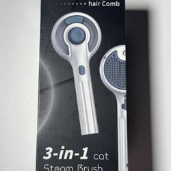 NIB Steam Brush Comb For Cat Dog Pets Rechargeable Hair Removal Tool USB-C Cord