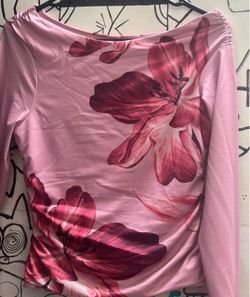 Pink Floral Long Sleeve Top