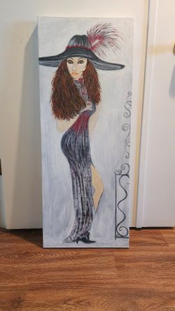 Vantage Beautiful Girl Canvas Painting 40"L /16"W/1 1/2"D