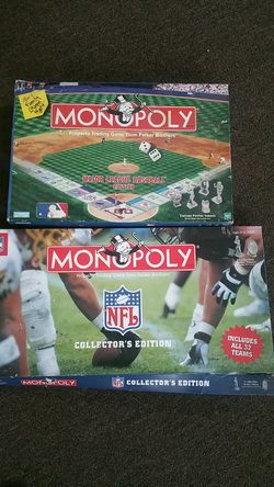 Monopoly games. Mlb and Nfl collectors edition
