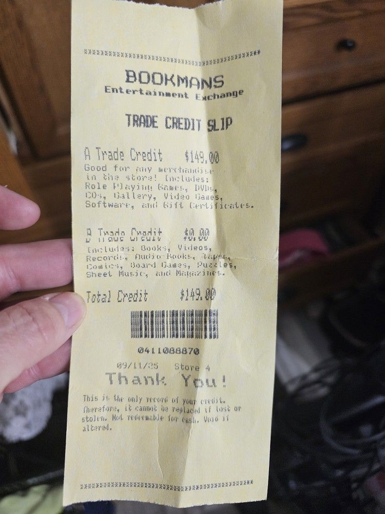 Bookmans Credit $149