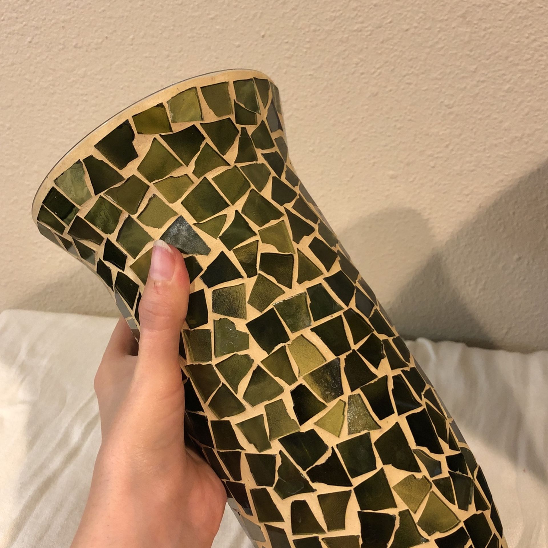 Flower Vase Olive Green Mosaic Home decor