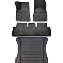 NEW! Tesla Model Y 2020 2021 2022 2023 All Weather Floor Mats Front Rear Cargo Liner Mat, Waterproof