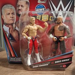 WWE MAIN EVENT SERIES CODY RHODES AND SOLO SIKOA COLLECTIBLE ACTION FIGURES