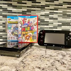 Nintendo Wii U Deluxe With All Wires And Games 