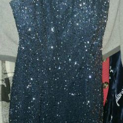 Dark Blue Sequim Evening Dress Size 3