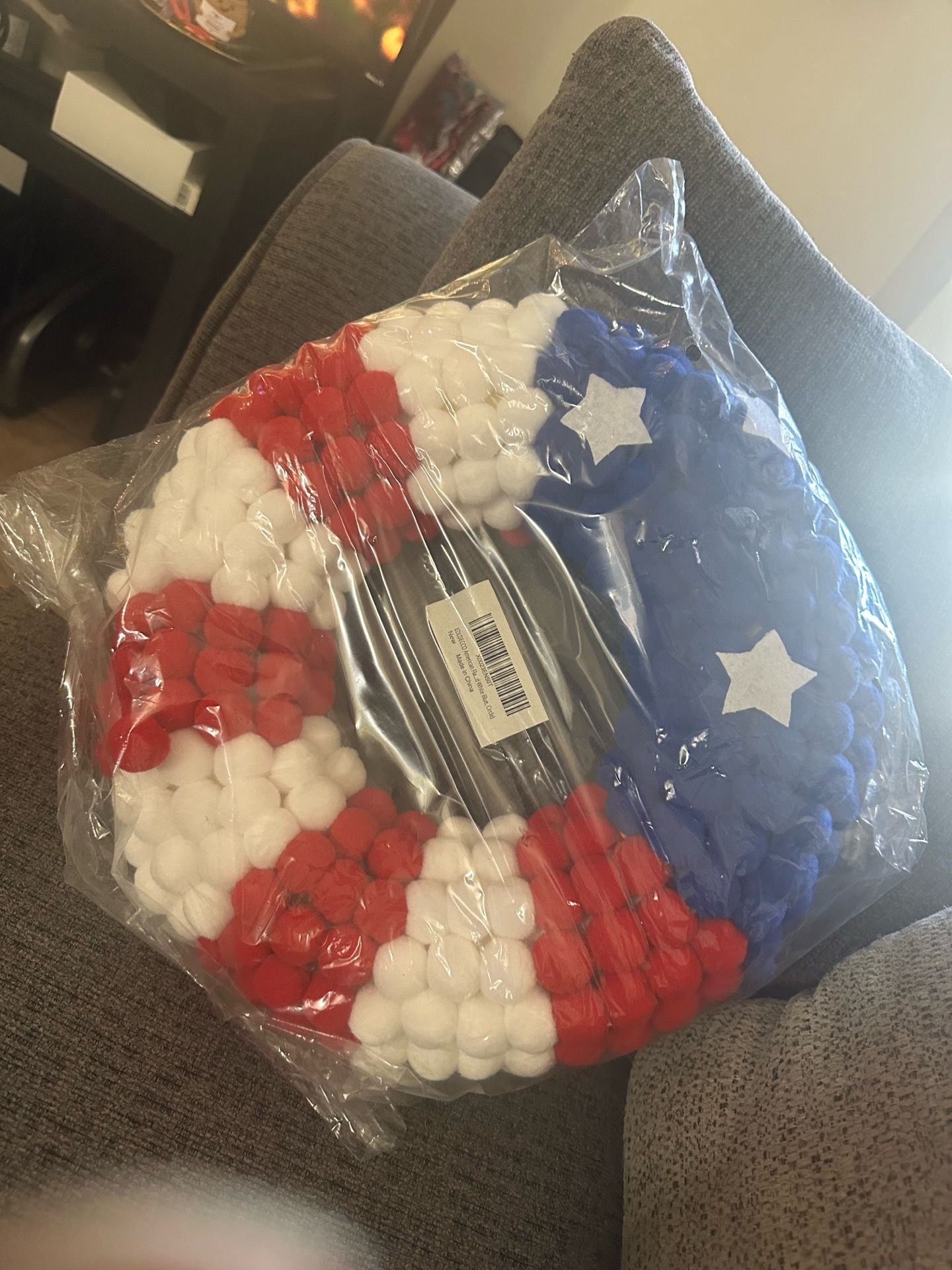 Patriotic pom - Pom wreath