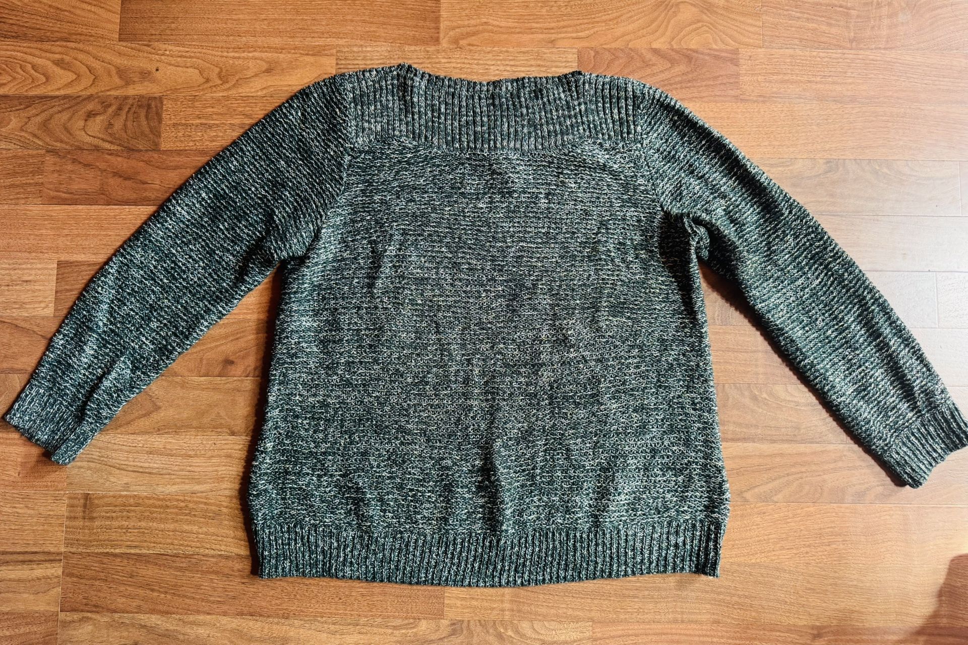 CROFT & BARROW SWEATER Womens XL dark green copper swirl boat neck Sparkle