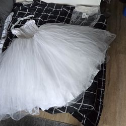 Wedding Dress/ Head Piece/ Vale