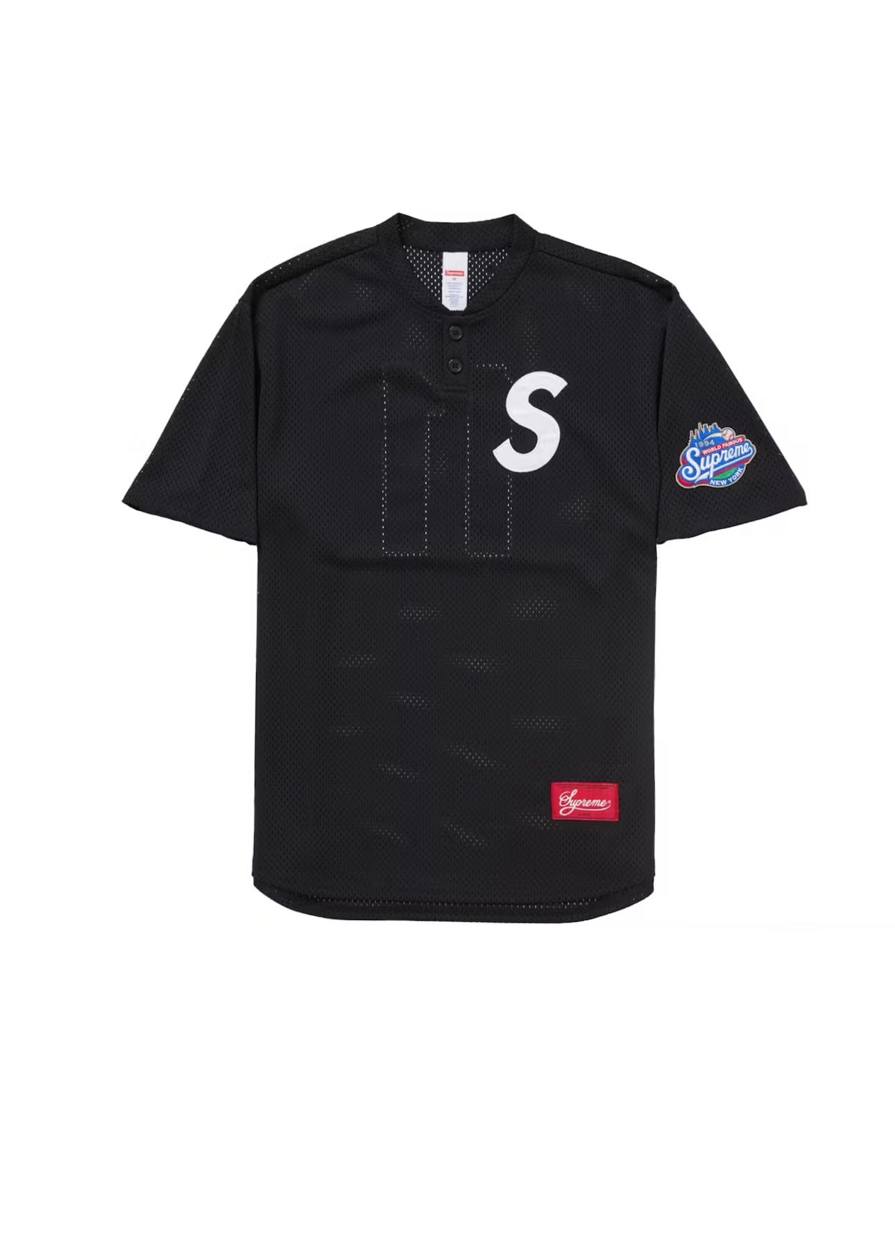Supreme S Logo Baseball Jersey Black