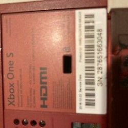 Limited Edition RED XBOX  one s 1tb console Microsoft. 


