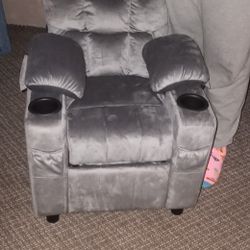 Beautiful Gray Velvet Recliner 