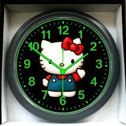 Hello Kitty Wall Clock Glow In The Dark Wall Clock New!
