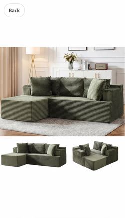 Dark green boneless couch-NEW