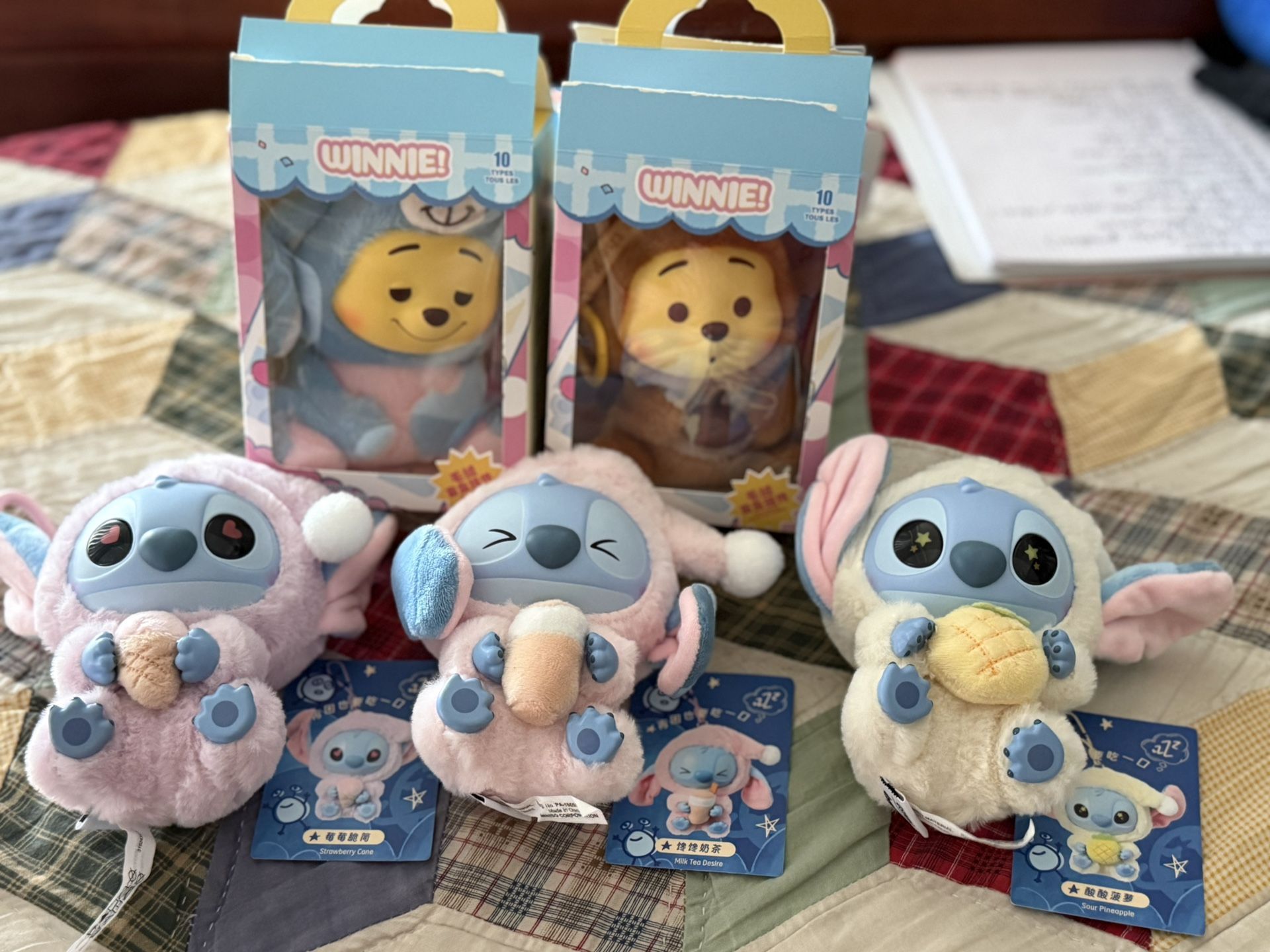 Miniso Stitch & Winnie The Pooh Plush Vinyl Keychains