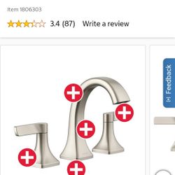 New Kohler Riverly Widespread Bathroom Sink Faucet