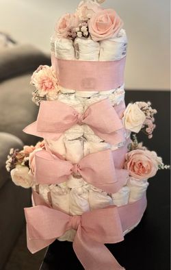 Baby girl diaper cake
