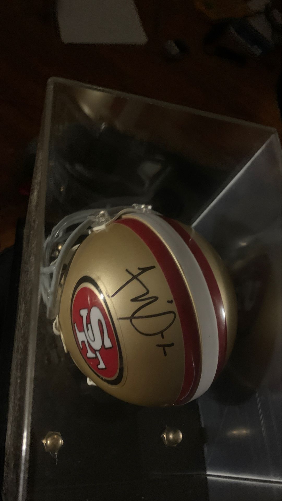 Autographed San Francisco 49er helmet