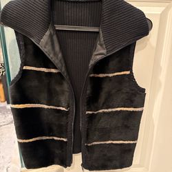 Women black sheep Fur Vest 