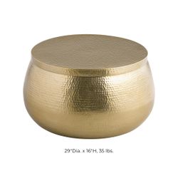 World Market Gold Hammered Metal Coffee Table