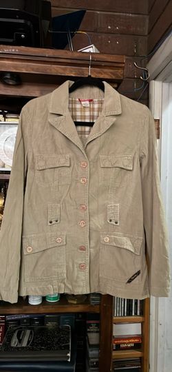 Women's Khaki Button-Up Utility Jacket