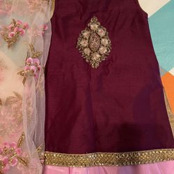 Beautiful 3pc Traditional Indian Kurta Sharara Set -girls 