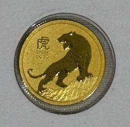 2022 1/10 Oz Australian Lunar Tiger Gold Coin