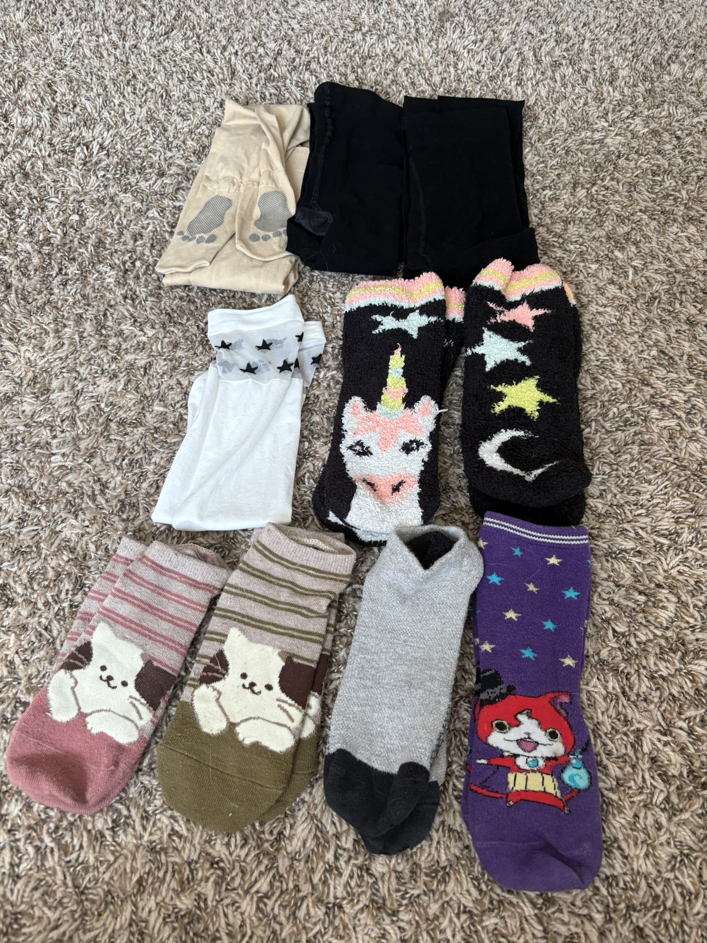 Girl Unicorn cat girl socks stocking lot