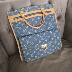 Authentic LV Denim Sac Plat Shoulder Bag 