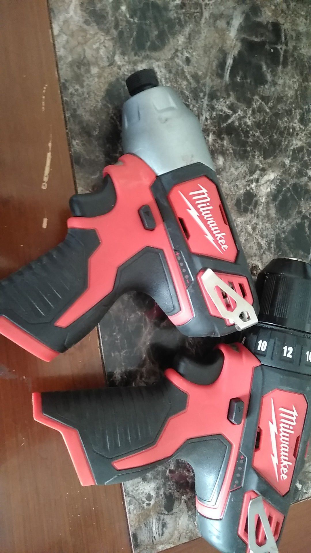 12 v 1/2 impact driver and 3/8 drill driver